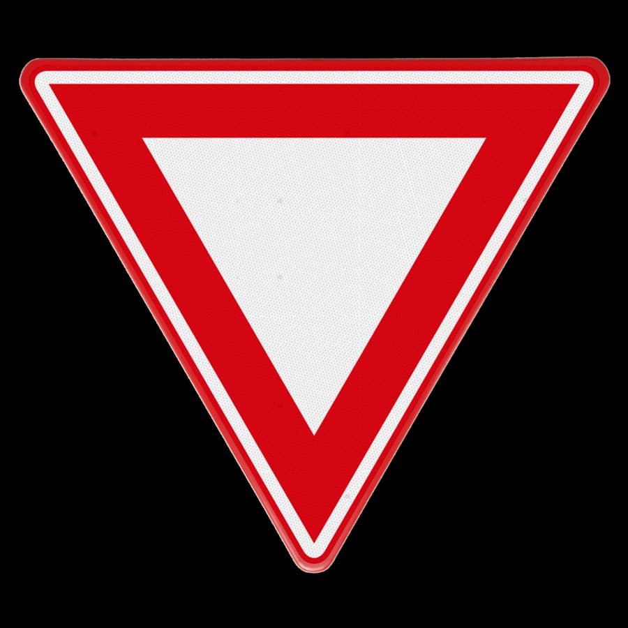 Verkeersbord B06: Verleen voorrang aan bestuurders op kruisende weg