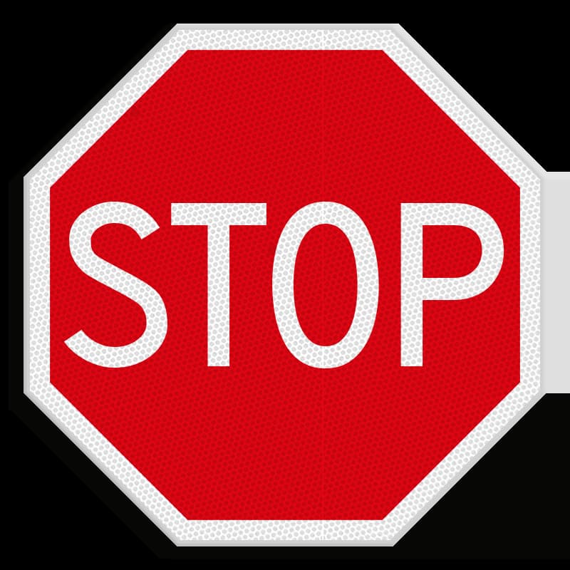 Verkeersbord B07: Stop en verleen voorrang aan bestuurders op de kruisende weg