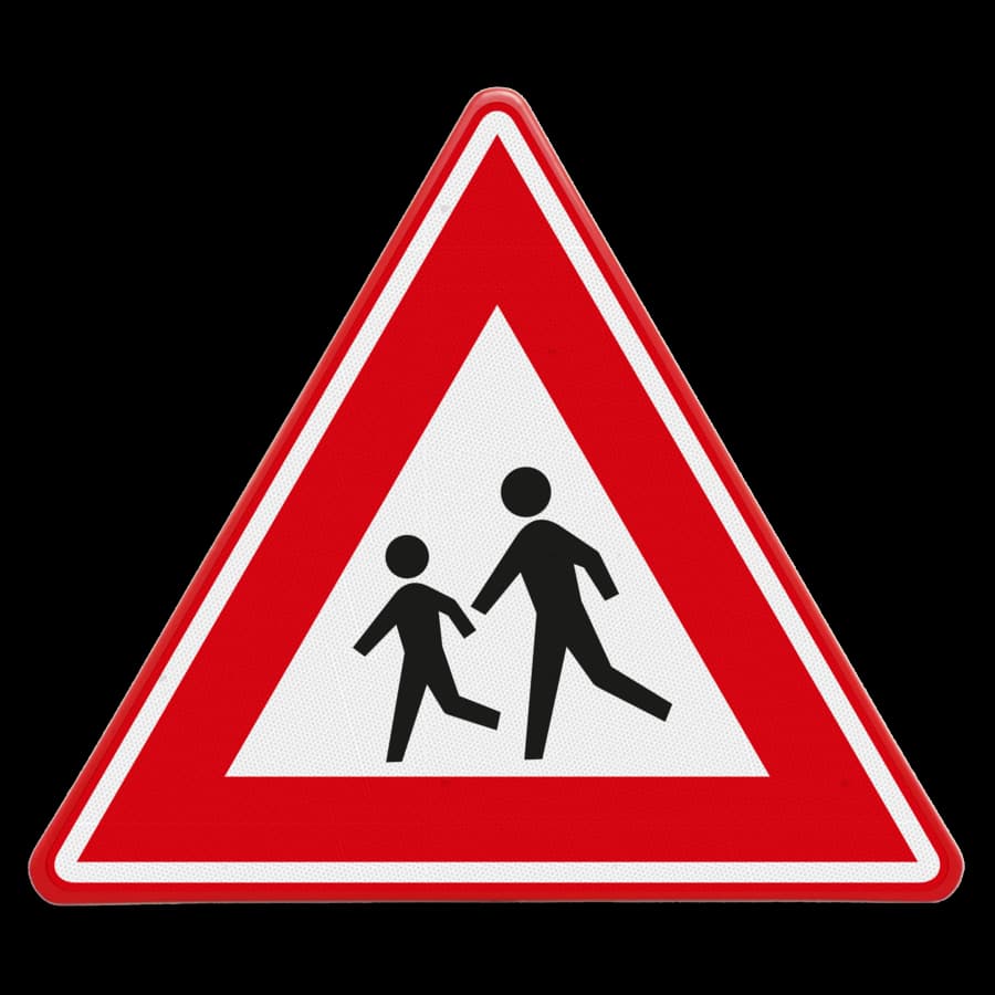 Verkeersbord J21: Overstekende / spelende kinderen